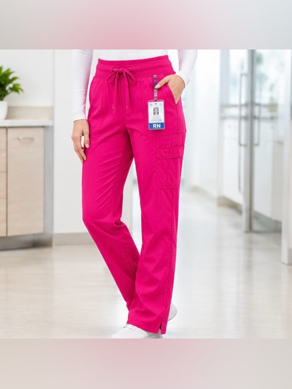 Peaches Tranquility Comfort Scrub Pants Cargo Drawstring Utility Athleisure XS